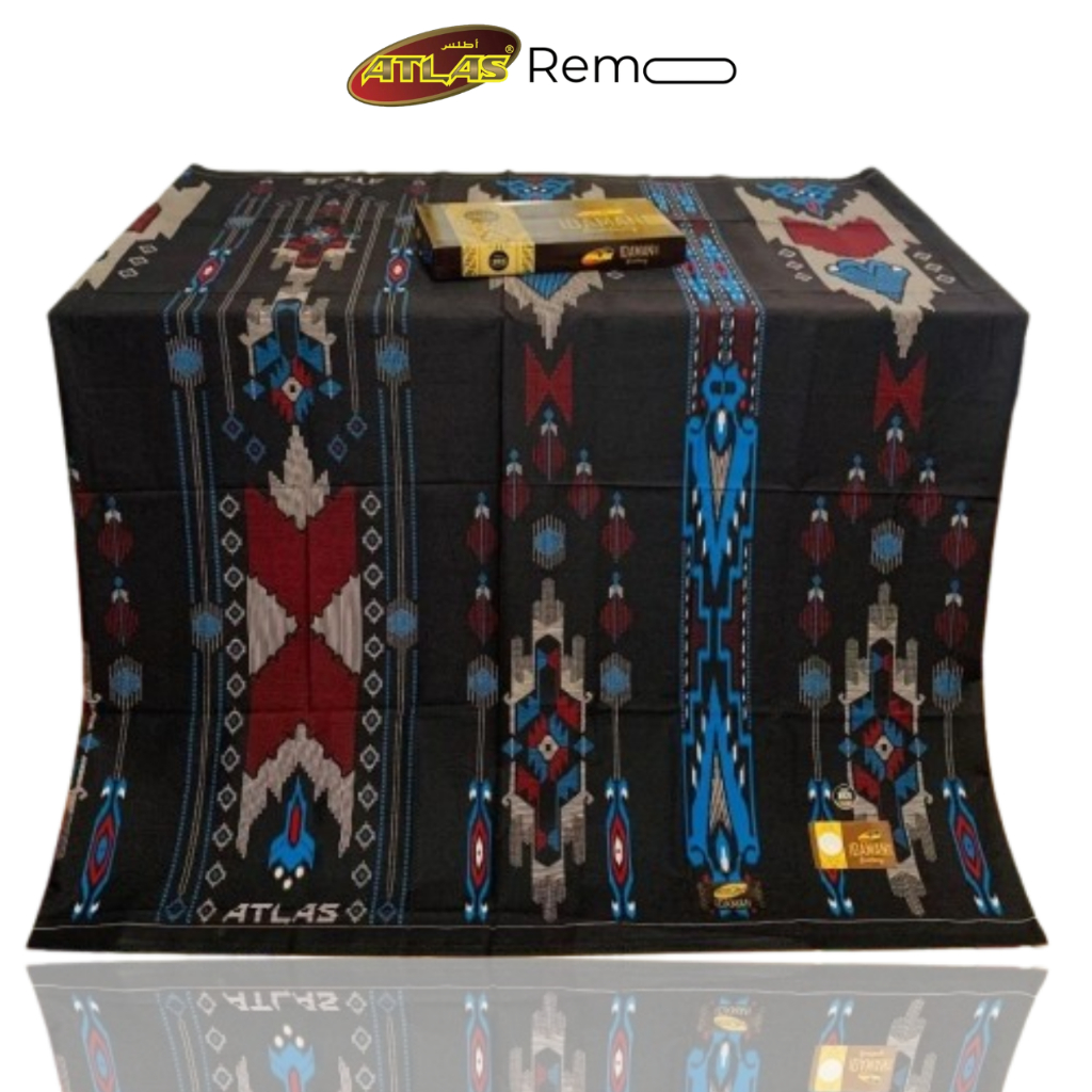 Atlas Idaman Harmoni Kembang 555 Motif BHS mix no 1 SGE GSI GSB JLI Hitam putih Sarung muslim pria