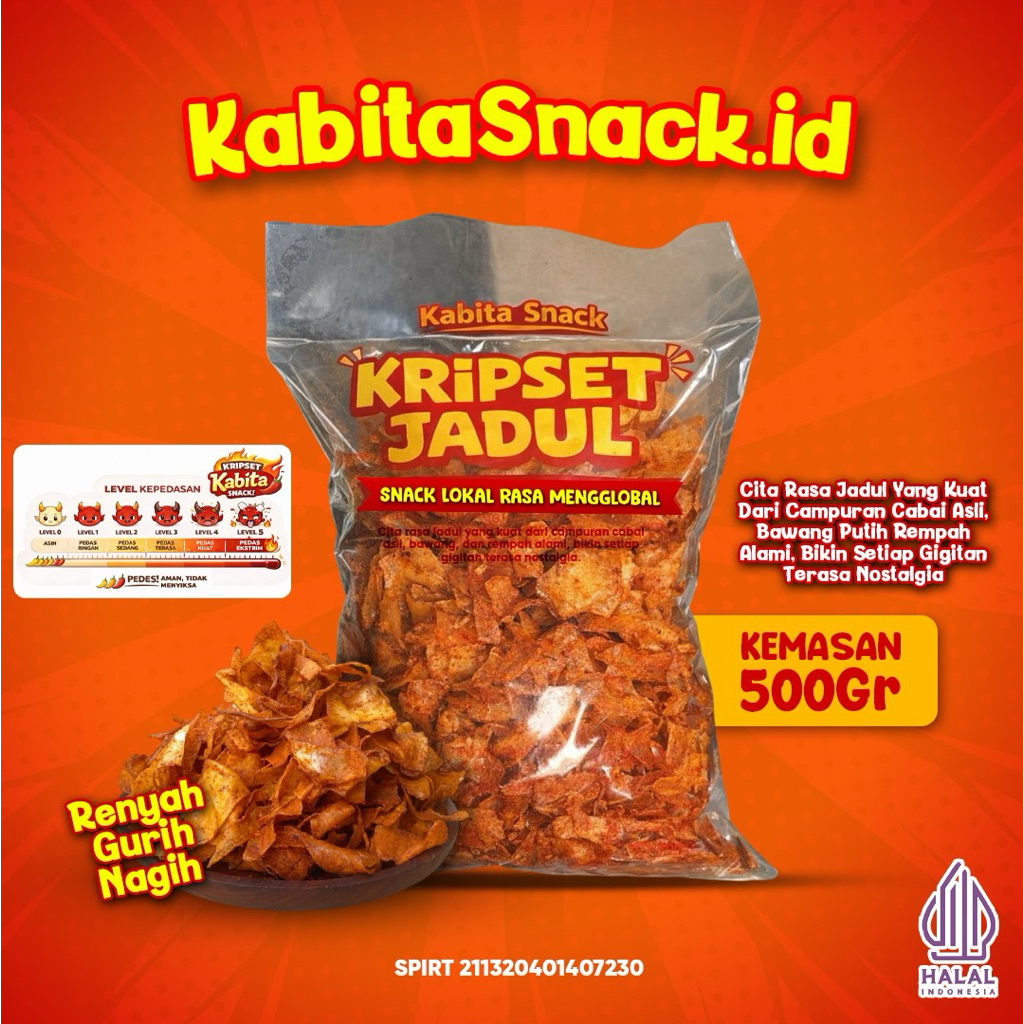 Kripset Kripik Singkong Pedas Asin Gurih Nagih Terenak 500gr