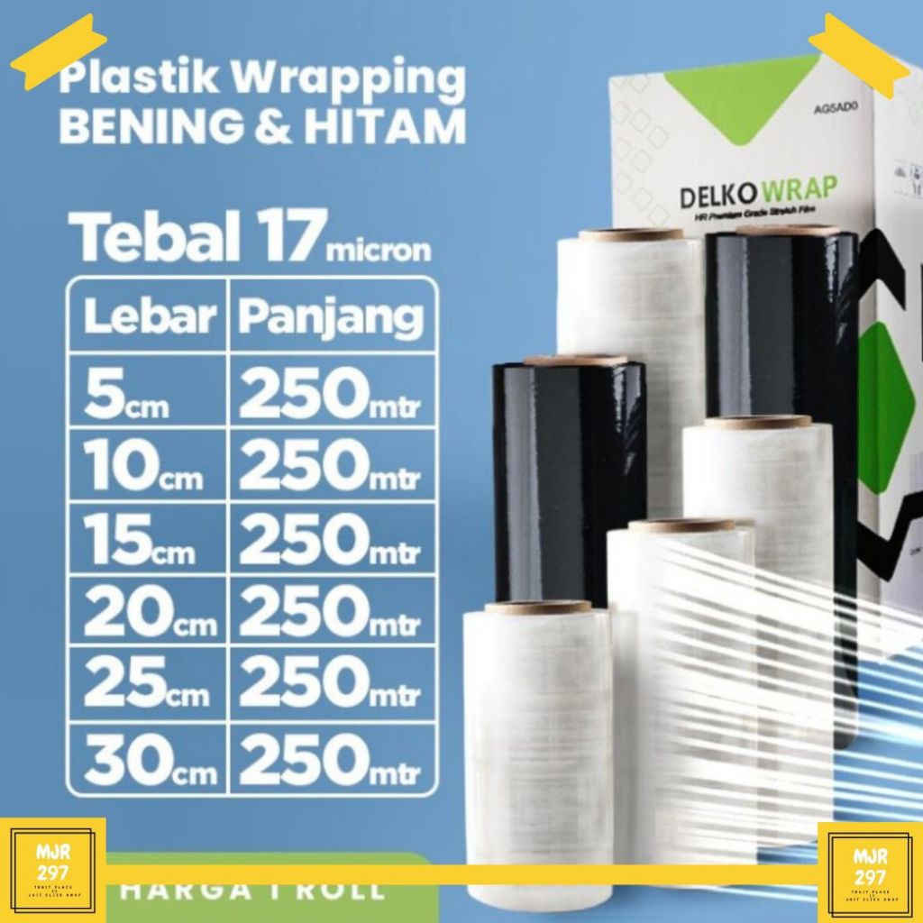 Plastik Wrapping Stretch Film Plastik Wrapping Koper Plastik Wrap Bening Hitam Delkochoice