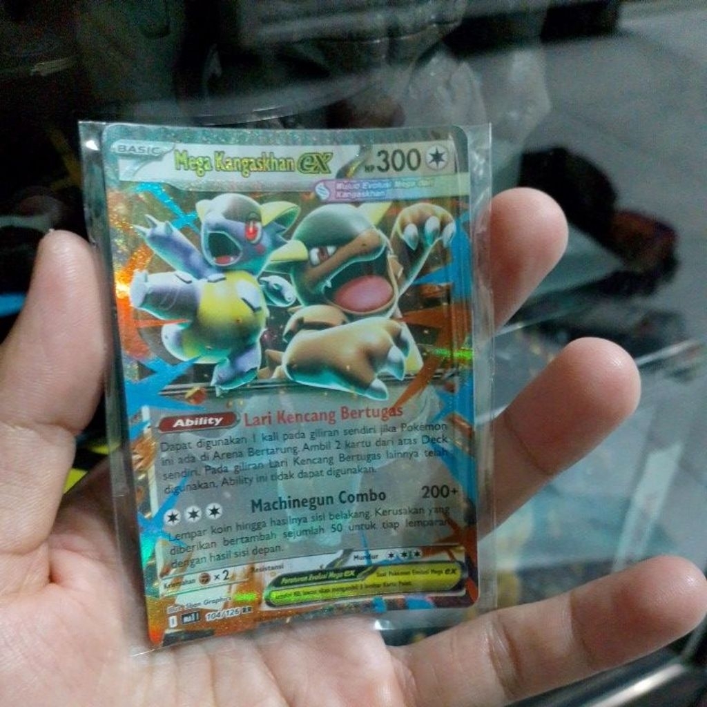 Kartu Card Pokemon Indonesia TCG Mega Kangaskhan ex 104/126 RR MA1 Evolusi Mega