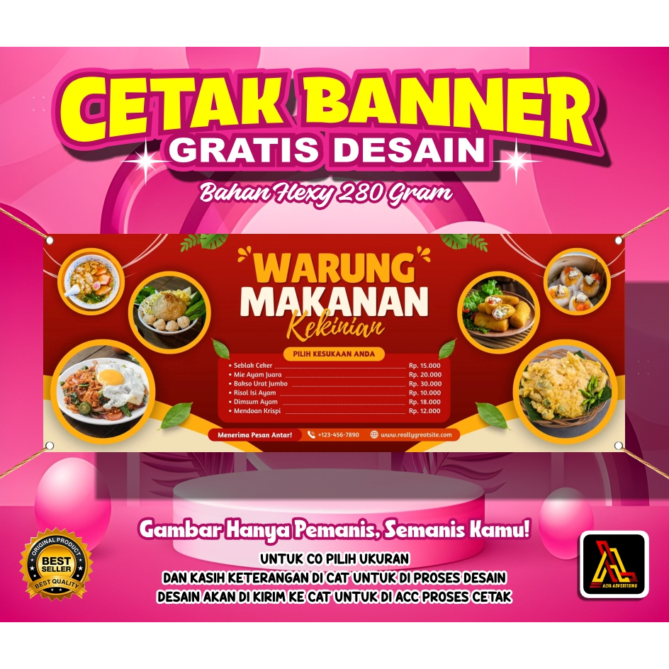 BANNER WARUNG MAKAN CUSTOM FREE DESAIN / TERLARI