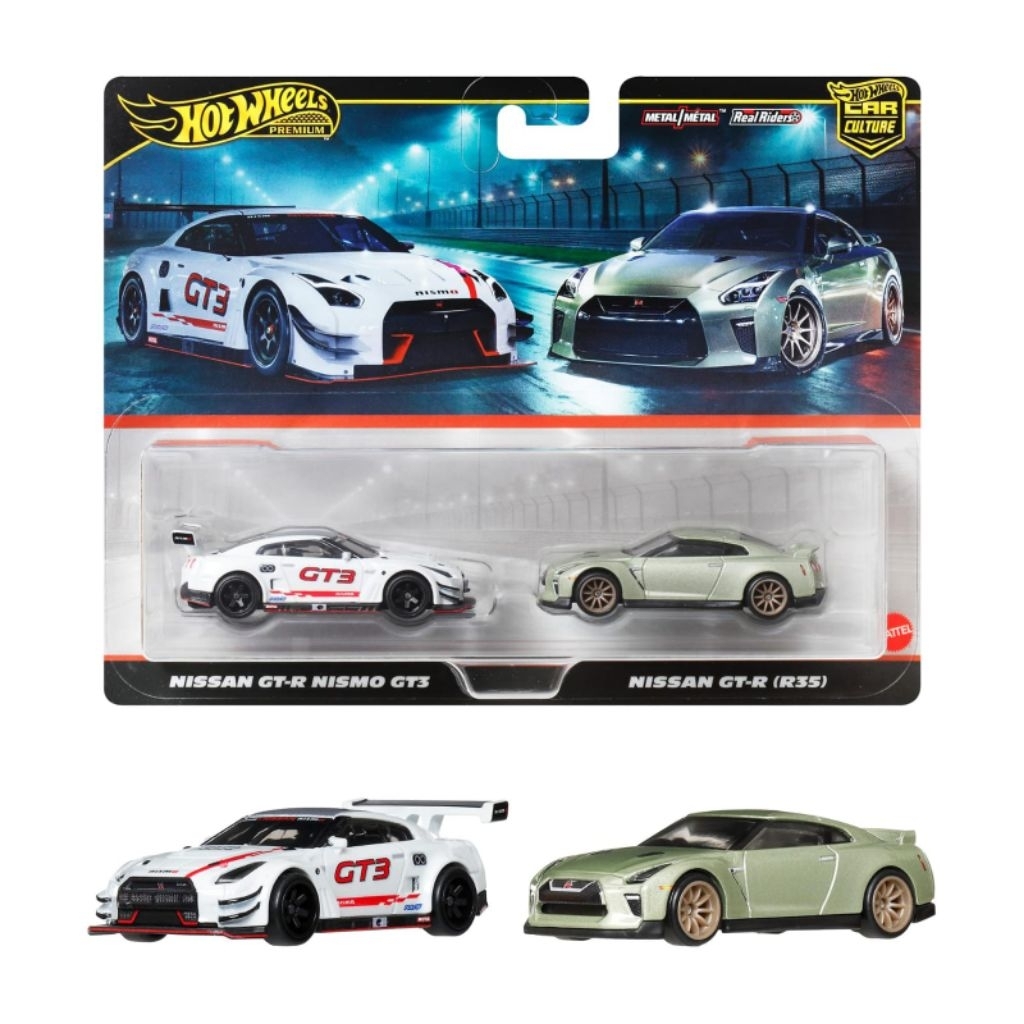 Hot Wheels Premium 2 Pack Nissan GTR Nismo GT3 Nissan GT-R (R35)