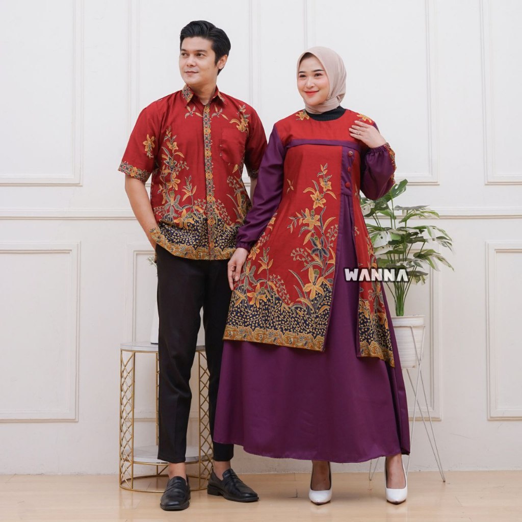 GAMIS BATIK COUPLE GAMIS KOMBINASI TOYOBO GAMIS MUSLIMAH BAJU LEBARAN