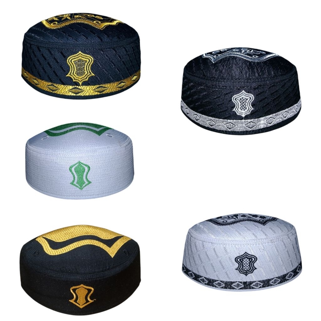 Peci Malaysia Trumpah Logo Plat Bordir / Kopiah Malaysia / Peci Terompah