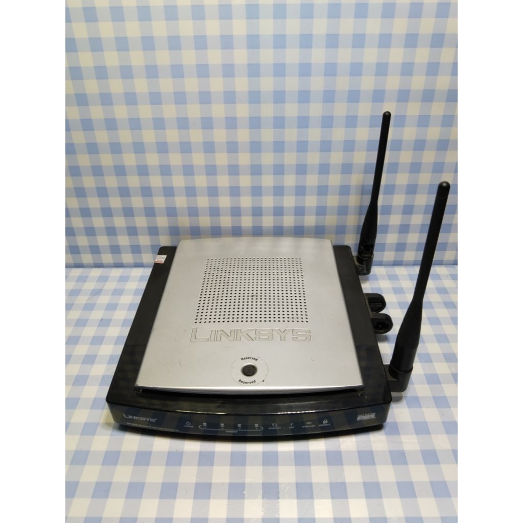 ROUTER LINKSYS WRT350N MINUS ANTENA TENGAH-TESS NORMAL UNIT+ADAPTOR