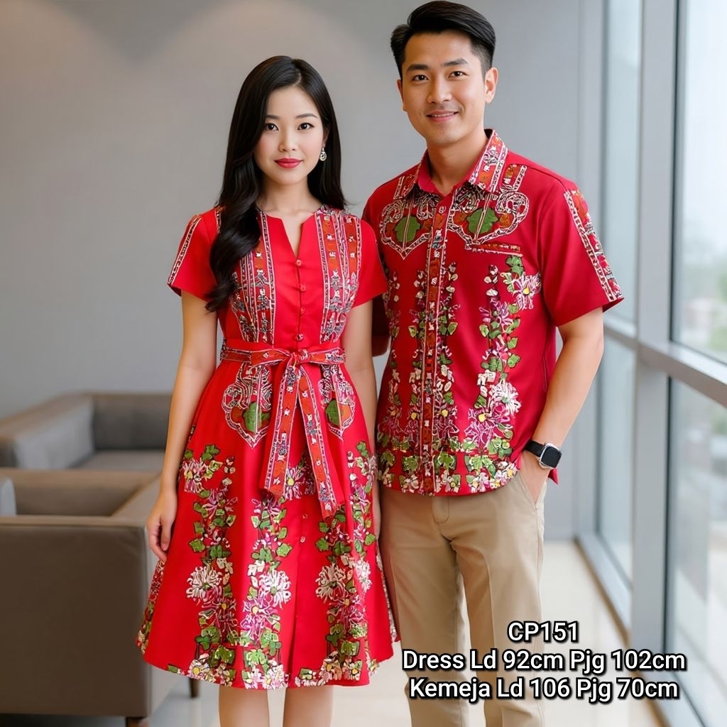 Baju Couple Pesta | Batik Couple | Baju Couple Imlek Katun Stretch