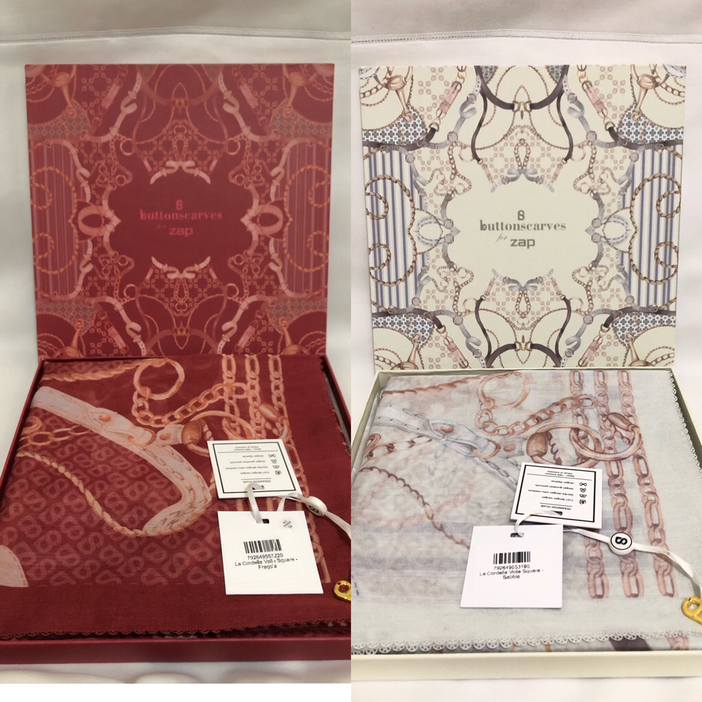 Buttonscarves Ekslusif ZAP La Cordella Series in Fragola and Sabbia