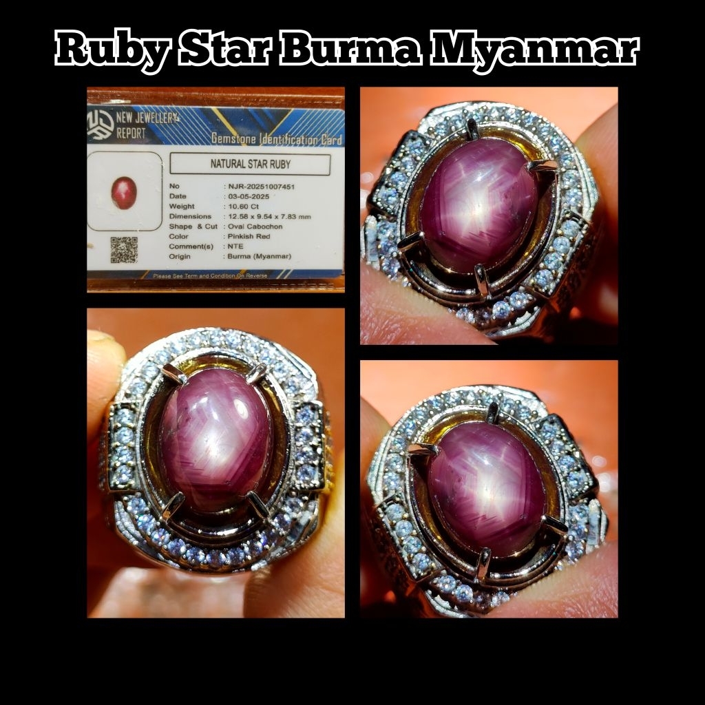 ORIGINAL PERMATA RUBY STAR BURMA MYANMAR PIGEON BLOD
