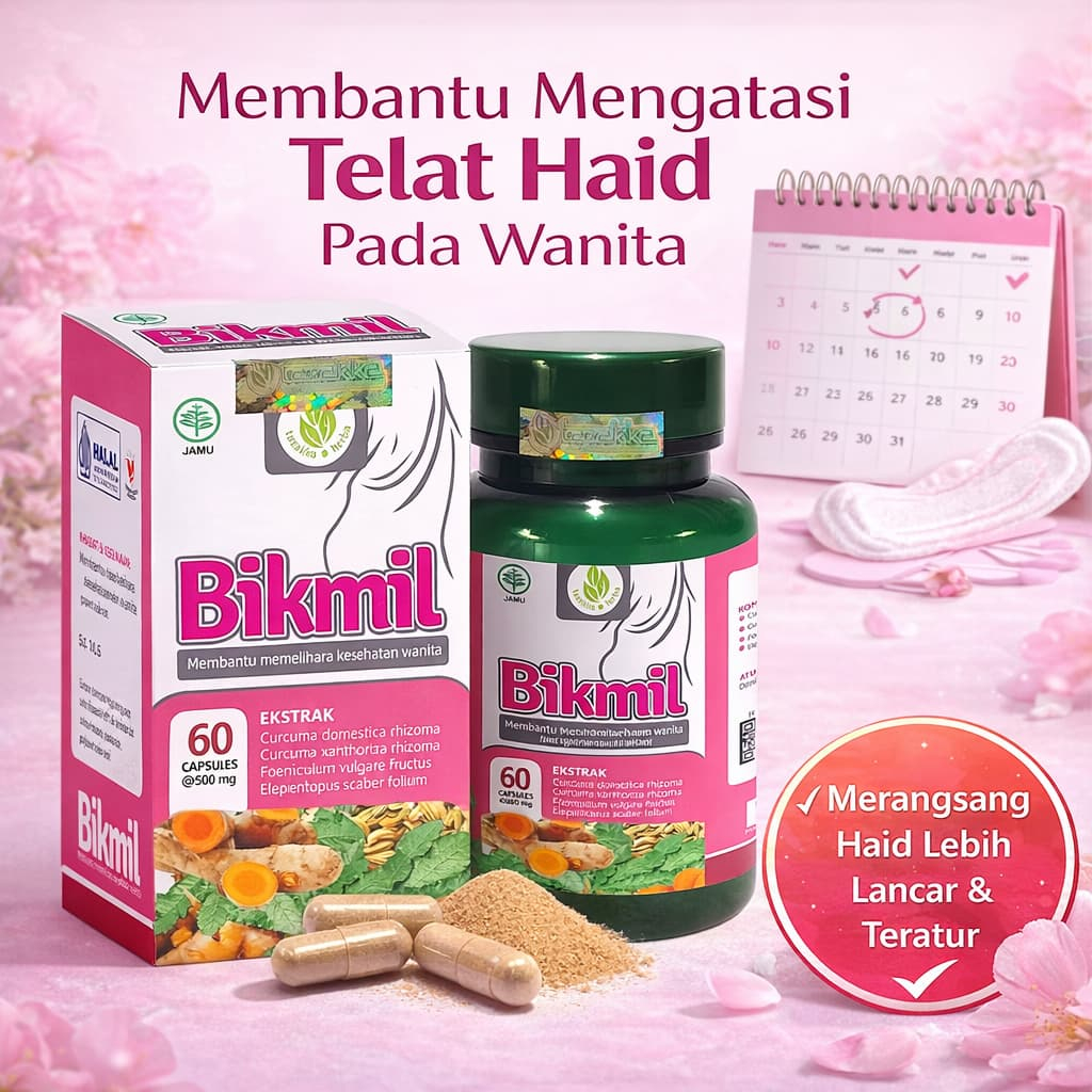 [Bikmil] Obat Pelancar Haid Paling Ampuh Haid Tidak Teratur Telat 1-3 Minggu 2-4 Bulan Herbal Jamu P