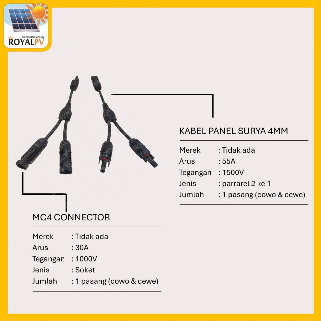 Mc4 connector 2in1 mc4 konektor cabang 2