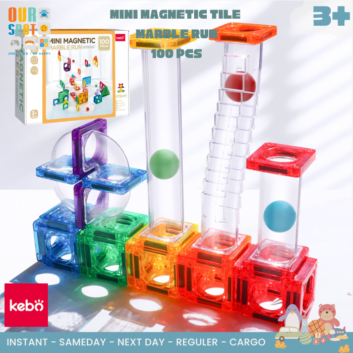 KEBO mini magnet tile marble run 100 pcs