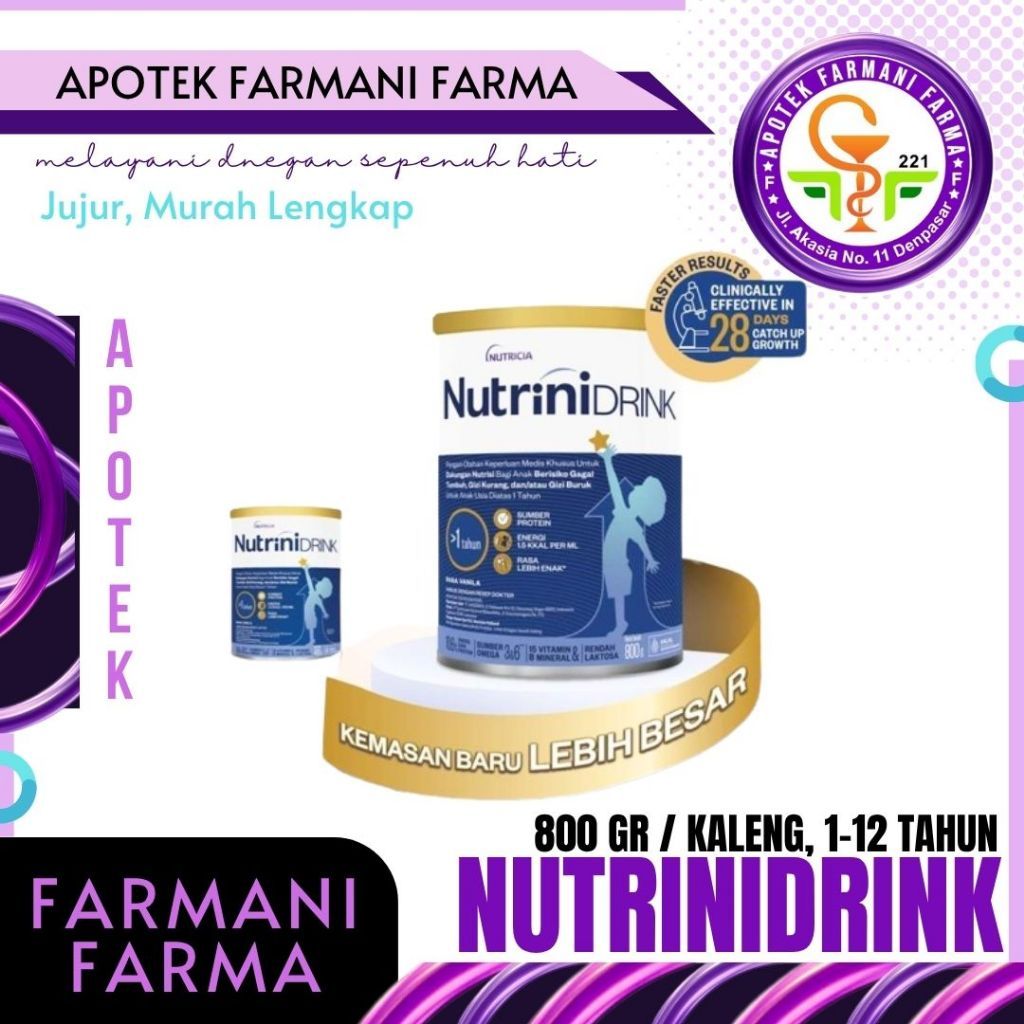 SUSU NUTRINIDRINK 800 GR atau 400 GR RASA VANILA KALENG / SUSU FORMULA NUTRISI / SUSU DIET KHUSUS UN