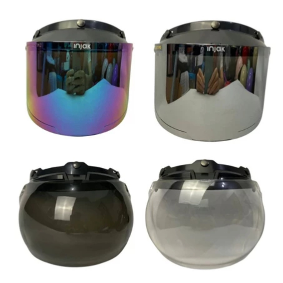 Kaca helm BOGO Datar Flat Helm Bogo Dewasa helm bogo retro Hitam Bening Dll ( COD )