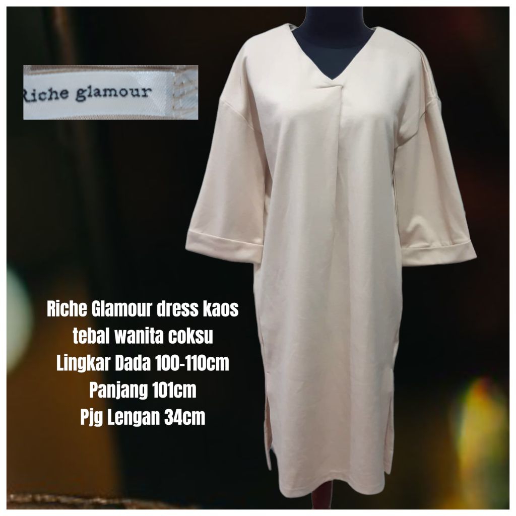Riche Glamour dress kaos tebal wanita coksu