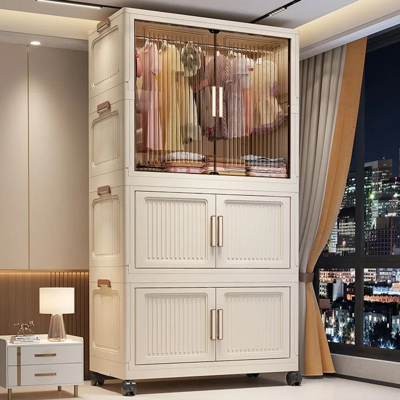 Lemari baju bayi susun gantung Lemari Plastik Lipat  Serbaguna Lemari Pakaian Anak Drawer Storage ko