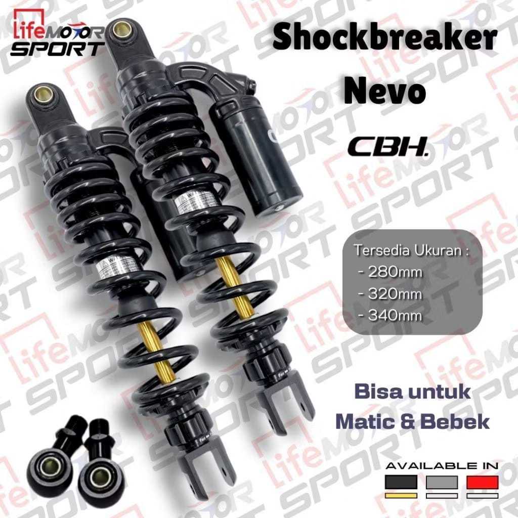 {SUN RIDE} Shockbreaker CBH Nevo Shock Belakang Double Shock 280mm 320mm 340mm Nmax Aerox Pcx Pro Mx