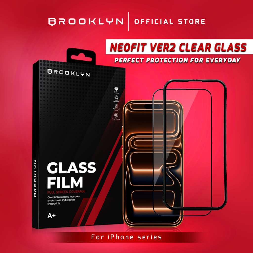 [Exclusive Top Creator] Brooklyn VER2 Clear Tempered Glass iPhone 17/16/15/14/13/12/11/X XR XS MAX M
