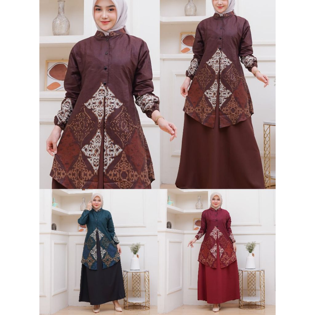 gamis batik modern banyak motif