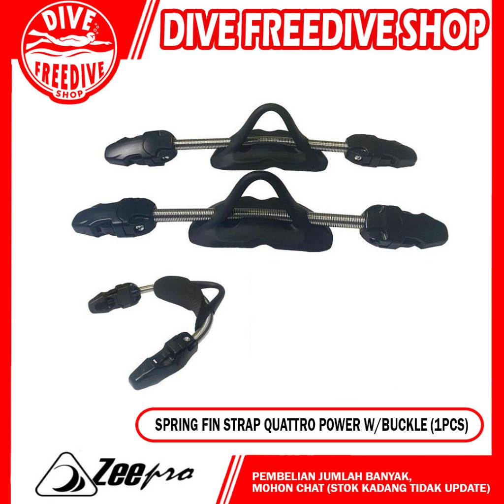 Spring Fin Strap Zeepro Quattro Power Kaki Katak With Buckle 1pcs Scuba Diving Selam