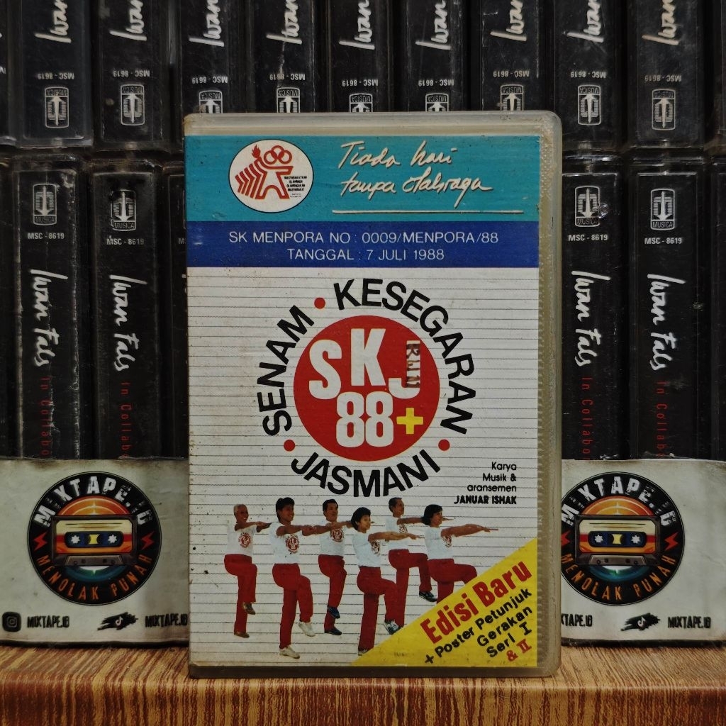 Kaset - Senam Kesegaran Jasmani 88+ (SKJ 88+) - Kaset Pita - Radio Tape - Radio - Pemutar Kaset - Re