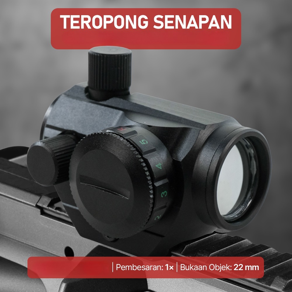 Kekeran Teropong Senapan Holographic Red Dot Scope 20mm