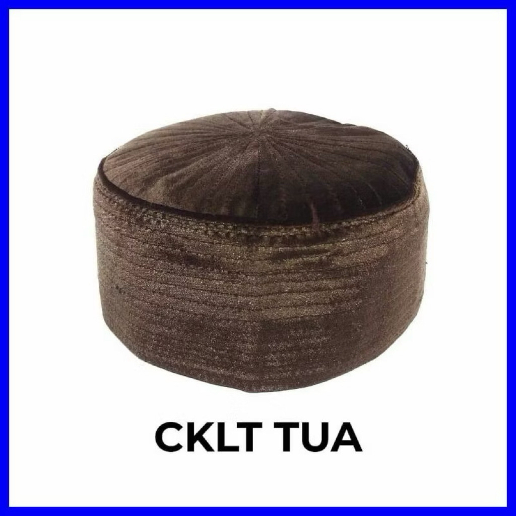 Peci kopeah bludru coklat tua