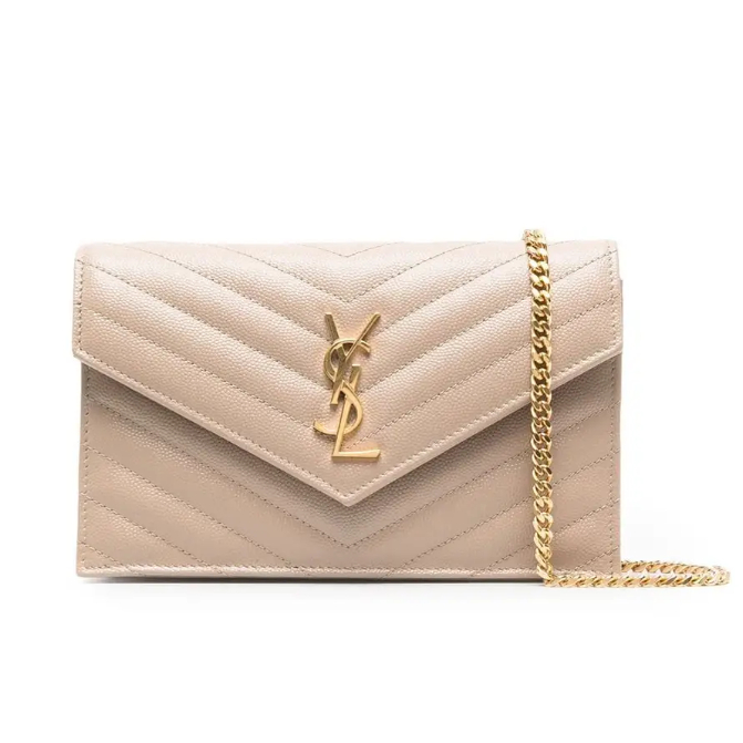 YSL WOC 19cm Nude / Dark Beige GHW 100% Authentic