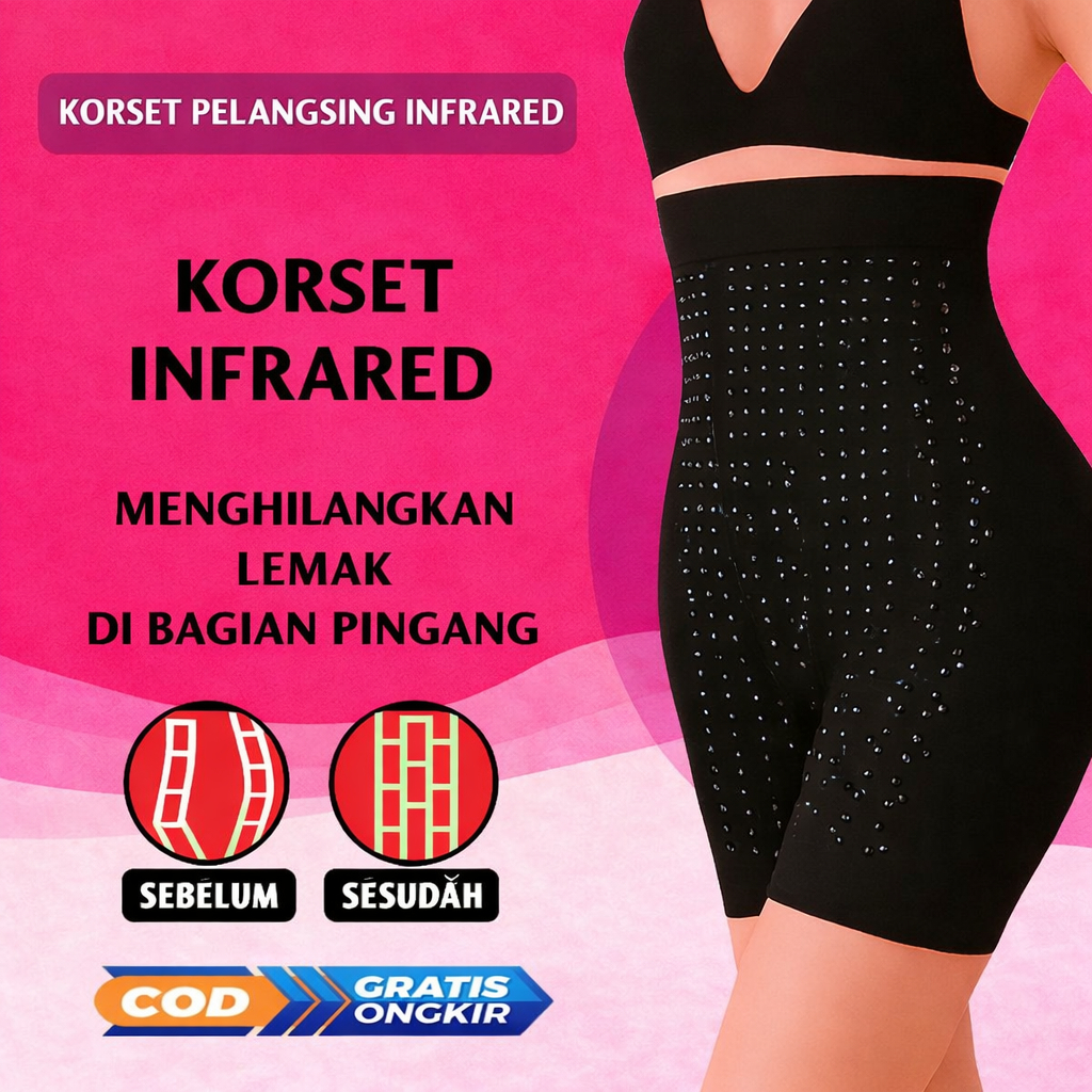 Celana Korset Pelangsing Perut Buncit Pants Infrared 3 in 1 Pelangsing Pengencang Badan Pantat SLIMM