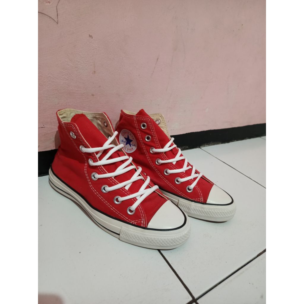 Sepatu Sneakers ¢*nverse ctas hi bright red size - 37,5 fit to 38