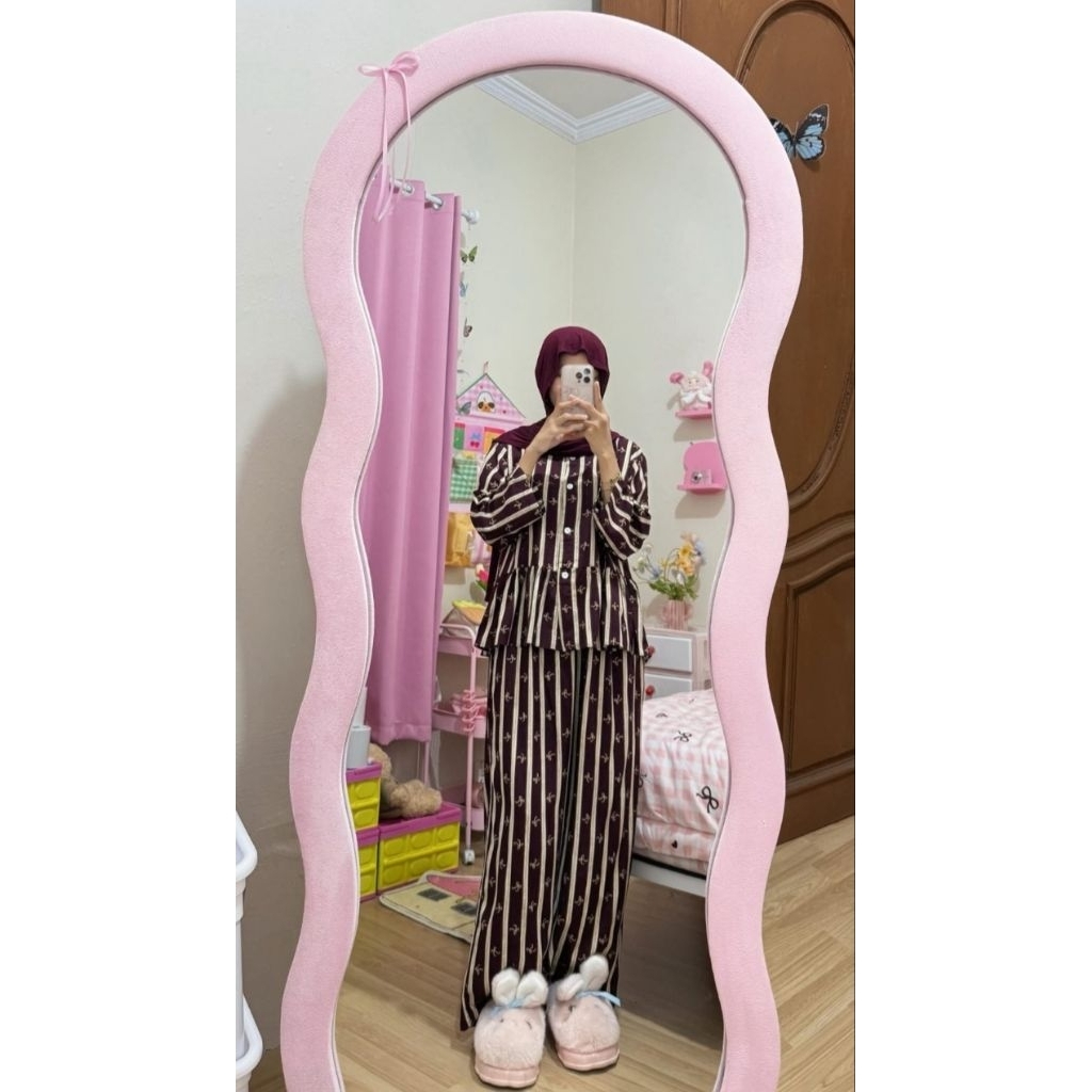 JISO One Set Rayon Rempel Wanita Kekinian Motif Full Kancing