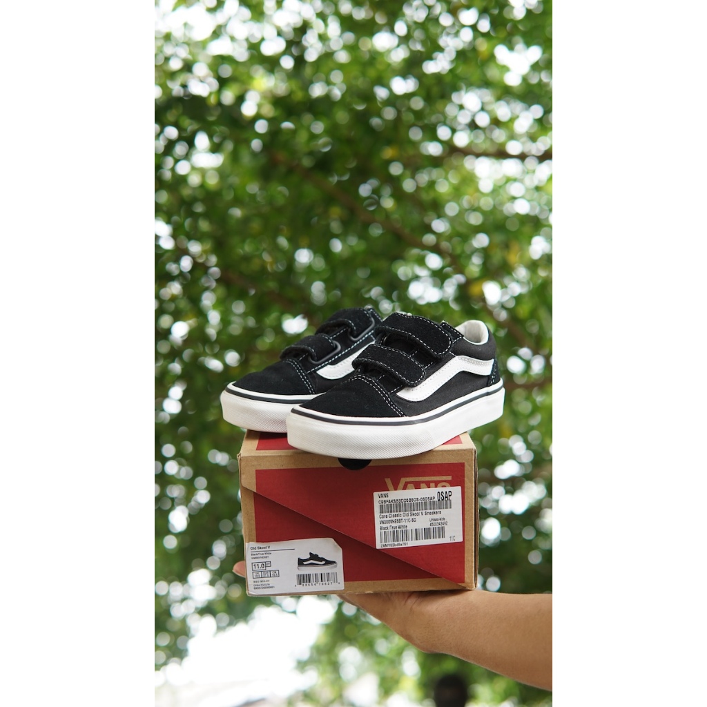 VANS VELCRO BW PRELOVED SECOND SEPATU ANAK KALCER Ukuran 16.5 cm GR00046