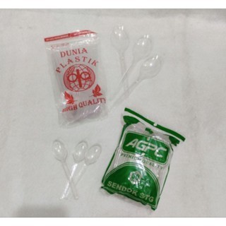 sendok plastik bening isi 25 pcs sendok panjang bening | sendok makan plastik