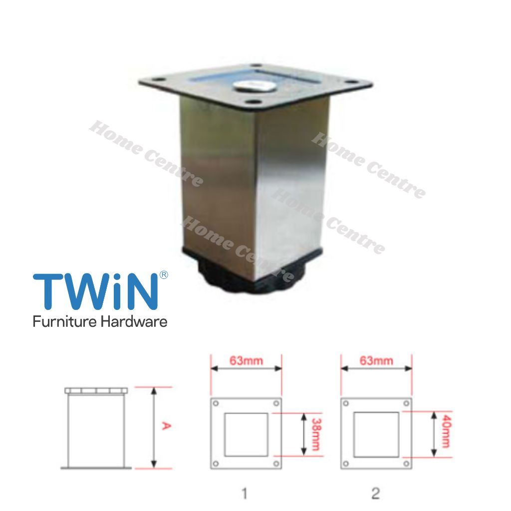 TWIN Kaki Sofa Kotak Stainless Hairline Plastik Bahan Stainless Steel dan Plastik Warna Stainless Ha