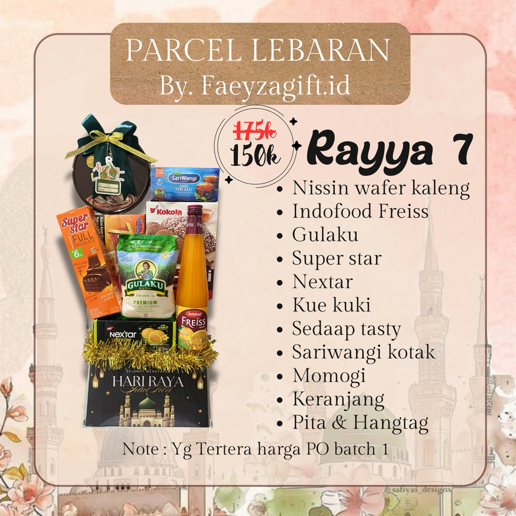 Parcel Lebaran Rayya 7 / PARCEL MURAH PALEMBANG / PARCEL LEBARAN / PARCEL IMLEK / PARCEL NATAL