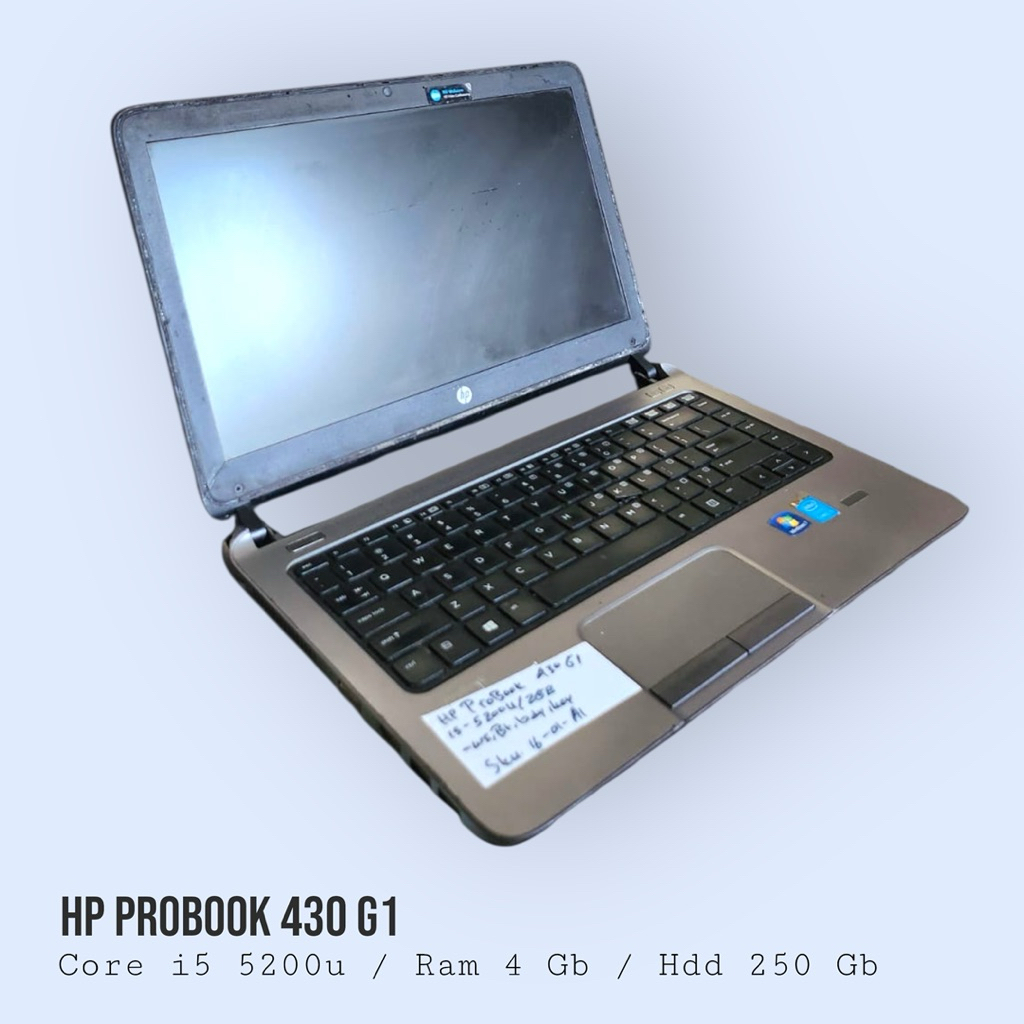 Laptop HP ProBook 430 G1 Core i5 5200U RAM 4GB HDD 250GB Minus Baterai Keyboard Layar WS
