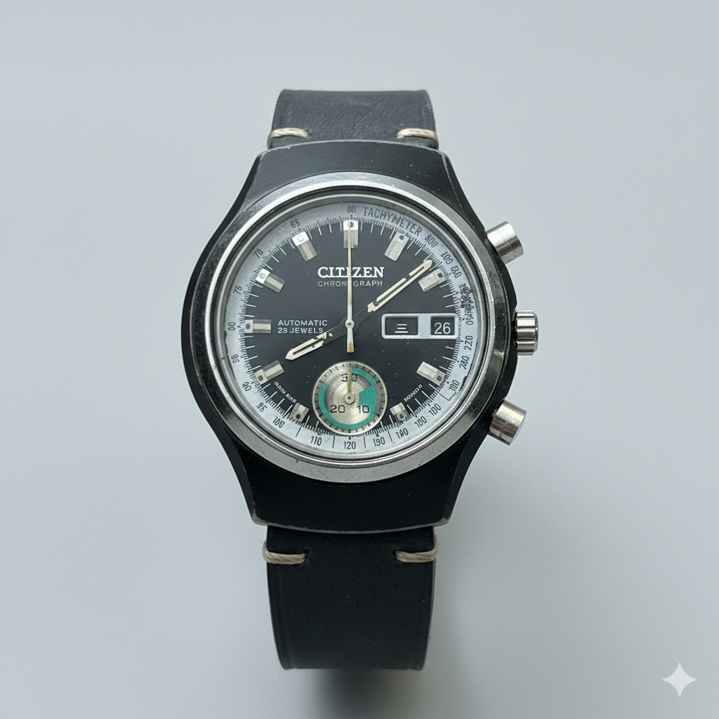 Jam Tangan Citizen Automatic Chronograph Vintage 1970s Tachymeter Original