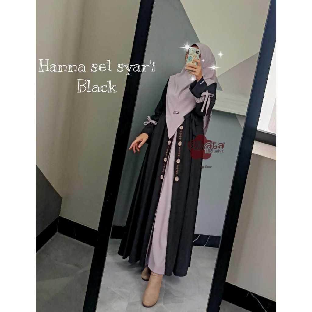 HANNA SET HIJAB ORI ATHATA,,Riyana/Jasmine set ori athata, gamis set, gamis ory, gamis brukat, gamis
