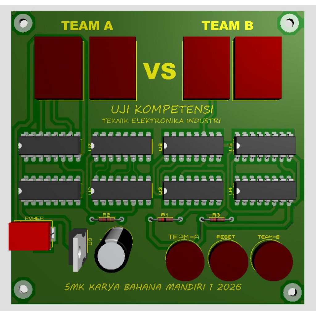 PCB Uji Kompetensi Seven Segment