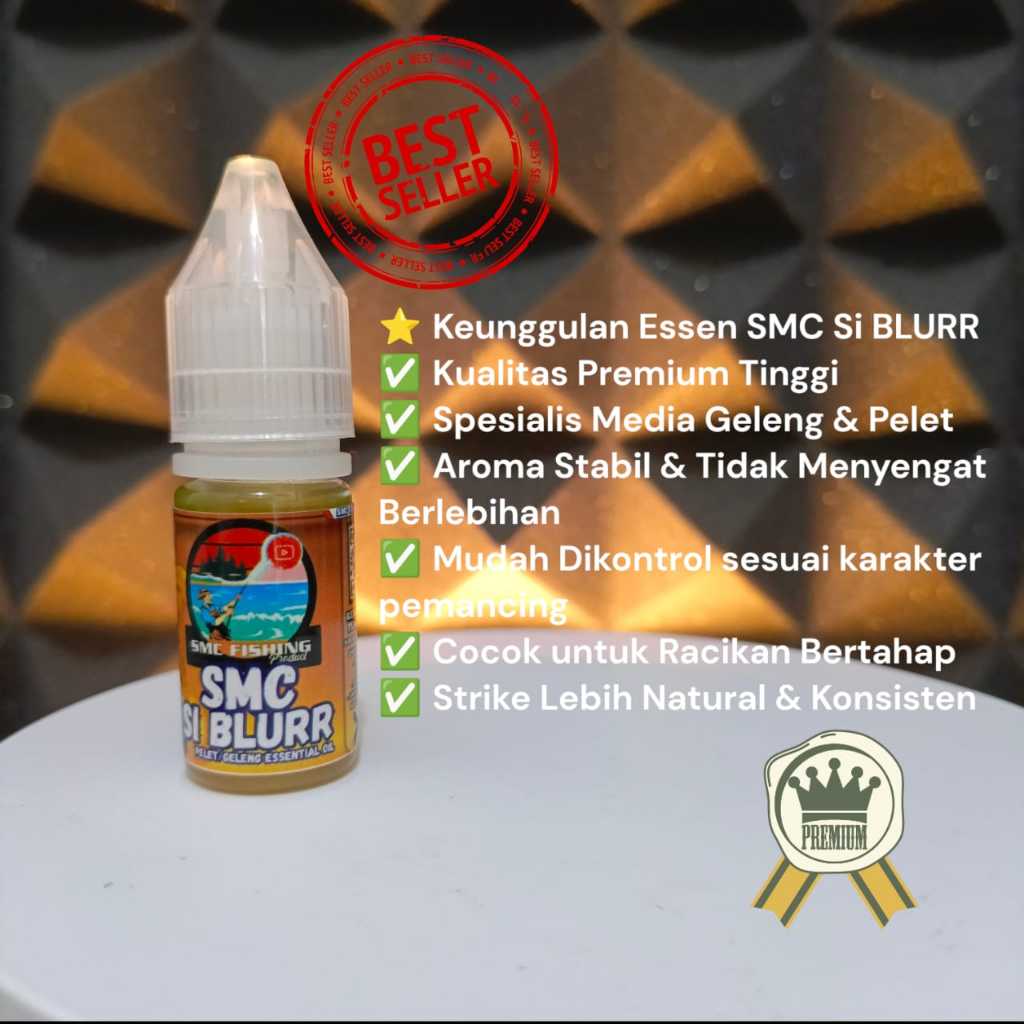 Essen Pancing SMC Si BLURR Premium – Spesialis Umpan Geleng & Pelet | Aroma Stabil, Ikan Cepat Respo