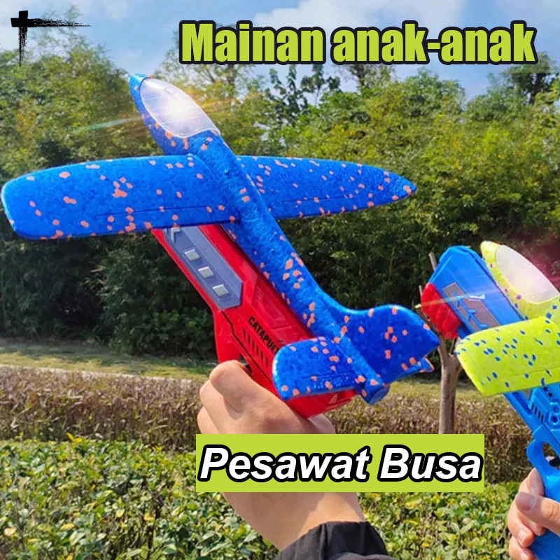 (OPP) Pistol mainan pesawat busa SNI Mainan Anak tembakan Pesawat Terbang ada lampu / Mainan Tembaka