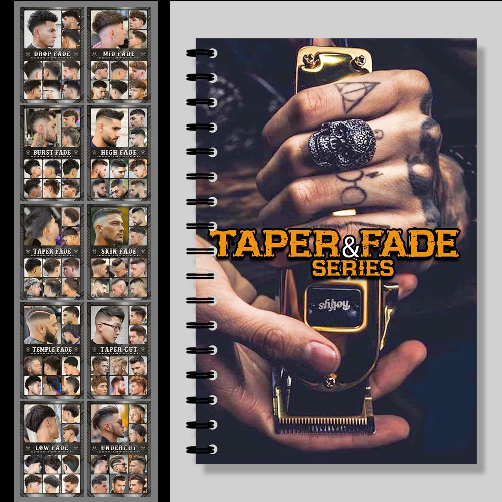 Buku Katalog Model Potong Rambut Pria - Majalah Potong Rambut - Buku Barbershop Taper & Fade Series