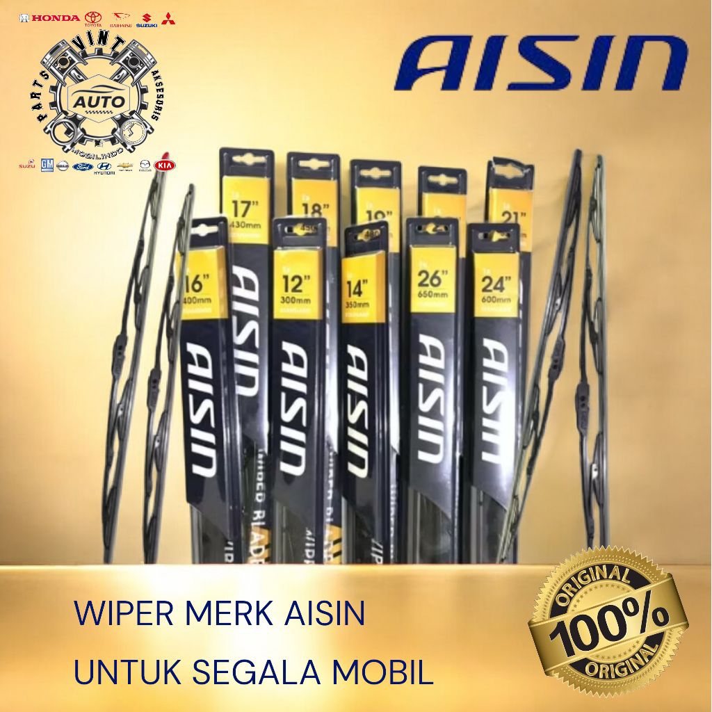 WIPER DEPAN MOBIL MERK AISIN HARGA SEPASANG UNTUK SEMUA JENIS MOBIL SILAKAN KASIH KETERANGAN ATAU CH