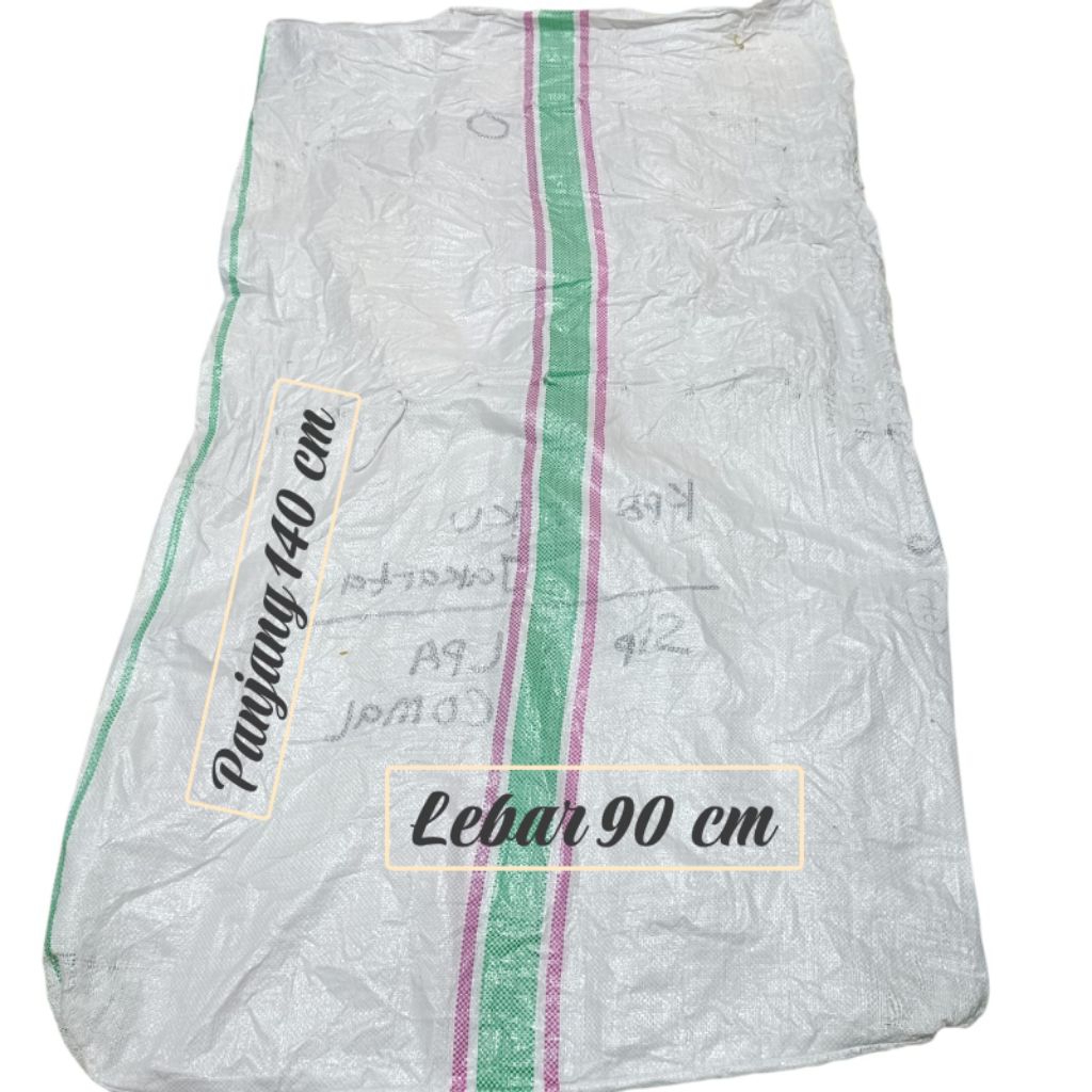 KARUNG JUMBO BEKAS LAYAK PAKAI / KARUNG PLASTIK UKURAN PANJANG 140 CM  LEBAR 90 CM KARUNG SUPER JUMB