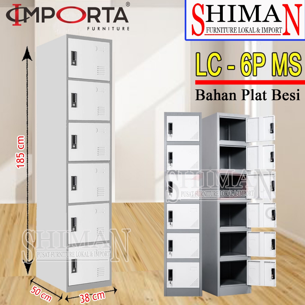 Lemari Loker Besi 6 Pintu LC 6P MS (Single) Importa