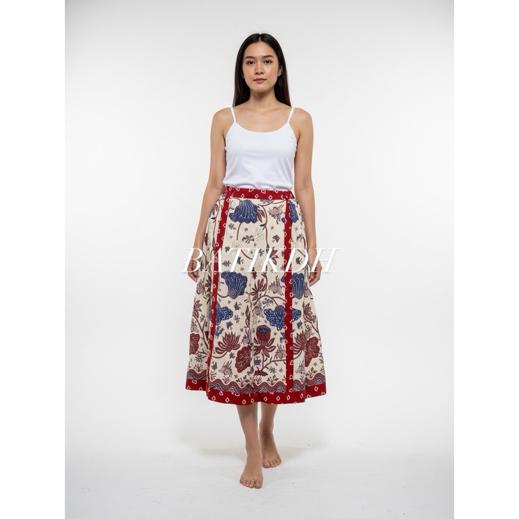 Rok Batik Wanita Modern 7/8 Panjang 80cm Lingkar Pinggul 190cm Lingkar Pinggang 100cm Saku Dalam Bah
