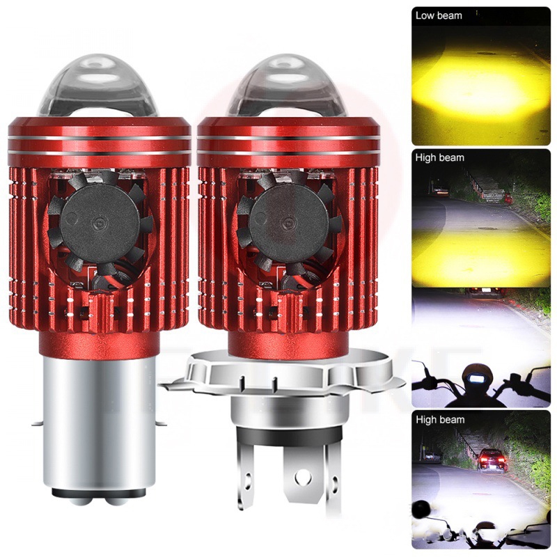 Lampu Utama LED LASER H4 & H6 Plus Kipas Projector Premium Super Terang Motor Mobil