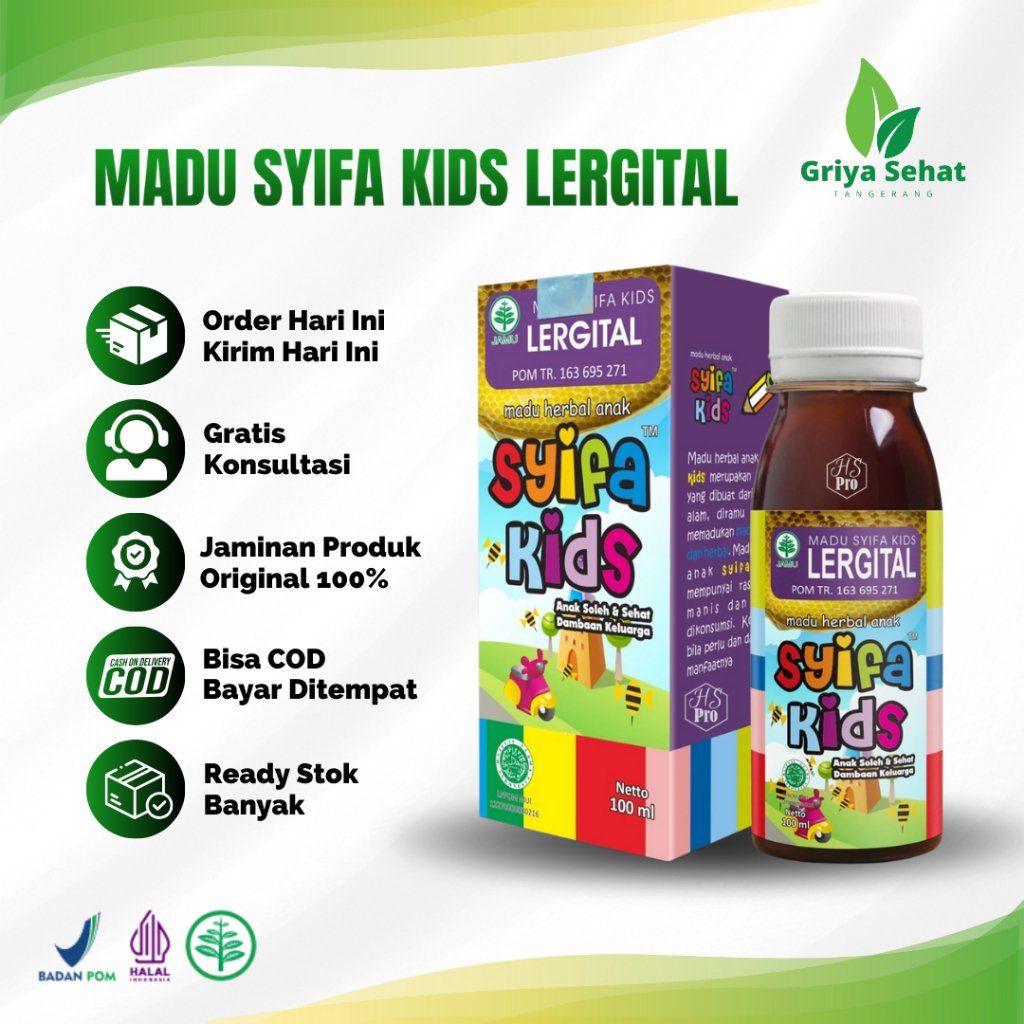 Madu Anak Syifa Kids LERGITAL Mengatasi Alergi & Gatal-Gatal Anak Original