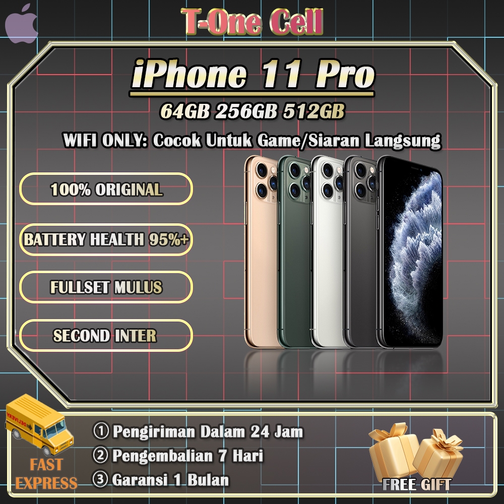 iPhone 11 Pro SECOND BEKAS 100% ORI 64/256/512GB INTER, Untuk Live Streaming, Sangat Rekomendasi!