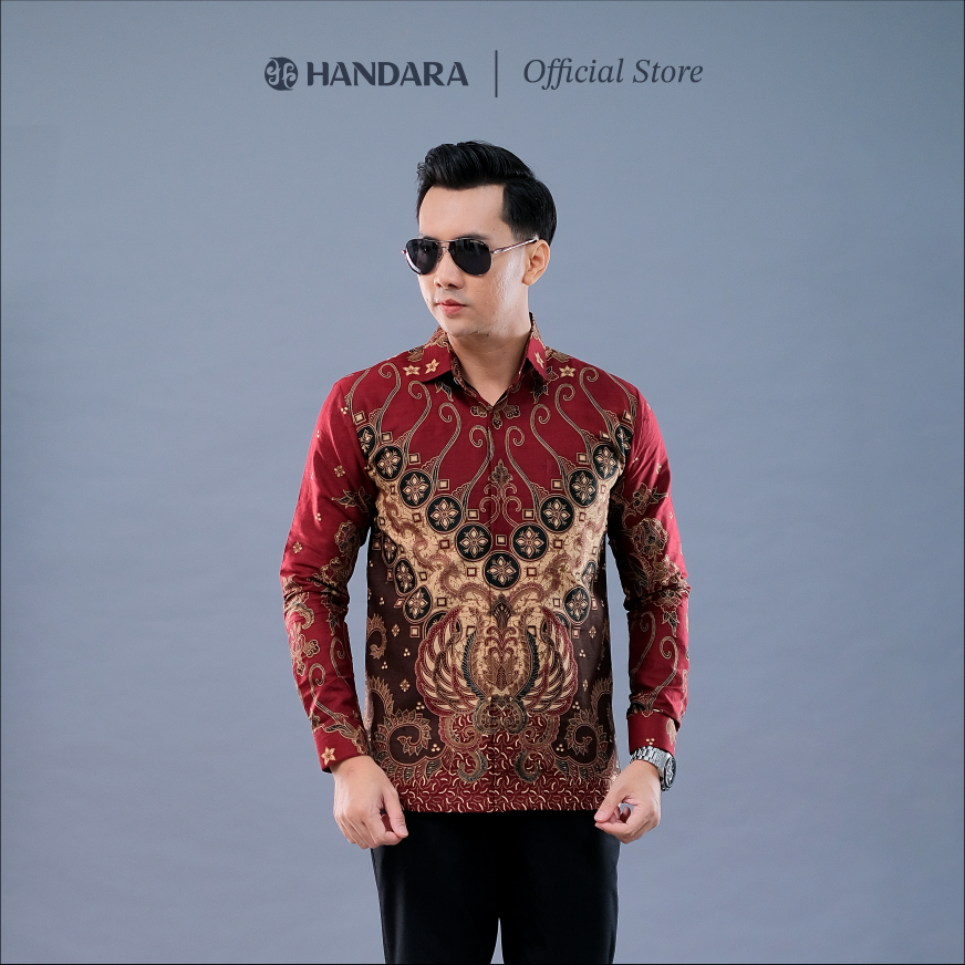 Batik Handara - Panembahan Merah Kemeja Pria Furing Erro