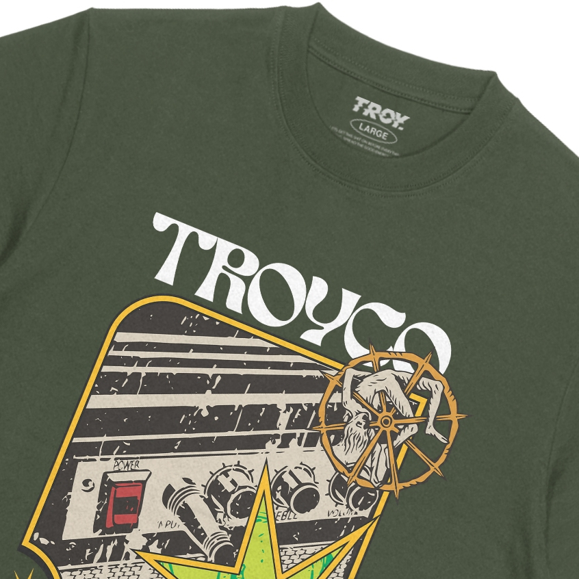 Troy Company Tshirt Army Green Amplifier - Kaos Lengan Pendek Kaos Hijau Army MTD 2937